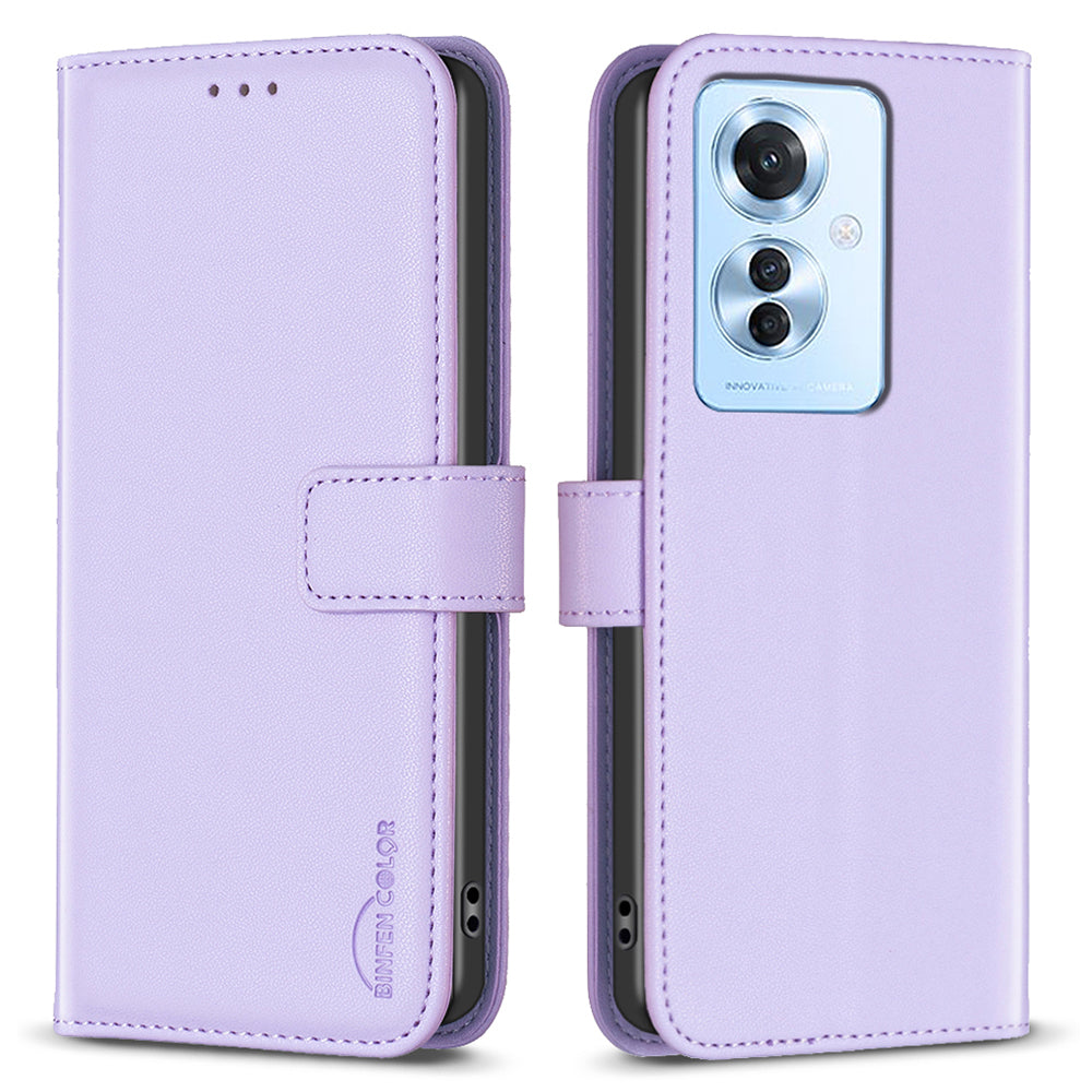BINFEN COLOR BF17 For Oppo Reno11 F 5G Case Magnetic Closure Folio Stand Phone Cover BINFEN COLOR BF17 For Oppo Reno11 F 5G Case Magnetic Closure Folio Stand Phone Cover